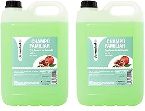 Desmabel Champú Familiar con Esencia de Granada, Champú Garrafa, Champú Profesional Peluquería, Sin Parabenos, Ph 5.5, Uso Diario. Formulación Suave, 5000 Ml (Confezione da 2)