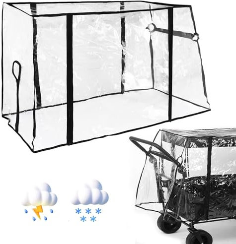 Regenschutz für Bollerwagen Kinder, Transparent Bollerwagen Regenschutz, Universal Regenverdeck Bollerwagen für Handwagen Faltbare, Kompatibel mit Fuxtec, KESSER, und DMS Bollerwagen