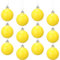 12 Stück 6,1 cm gelbe Weihnachtskugeln, Weihnachtsbaum-Anhänger, glänzende Kugeln, Set für Weihnachtsbaum, Kranz, Girlande, Dekorationen (mattes Gelb)