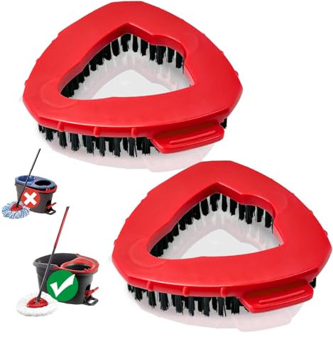 Spin Mop Scrub Brush Head, 2 Pcs Scrub Mop Compatible EasyWring 1-Tank System, Hard Bristle Cleaning Scrubber Mop Head for Bathroom, Kitchen, Tub and Tile