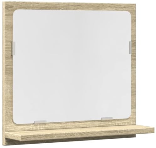 vidaXL Espejo Mueble baño Madera ingeniería Roble Sonoma 40x11x37 cm, Armario con Espejo, Espejo con Armario, Armario con Espejo de tocador