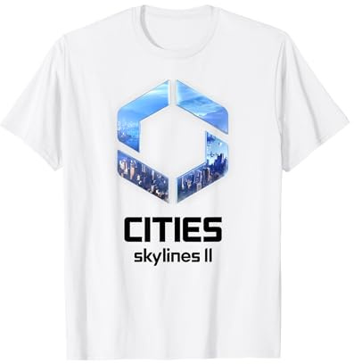 Cities Skylines II Game Logo City Builder Black T-Shirt