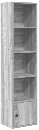 vidaXL Bookcase Grey Sonoma 31x24x127 cm Engineered Wood