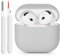 KOKOKA Custodia in Silicone Compatibile con AirPods 4 Case, LED Anteriore Visibile, Case Cover Protettiva Antiurto in Silicone Morbido per Airpods 4 Generazione 2024 con Kit di Pulizia, Grigio
