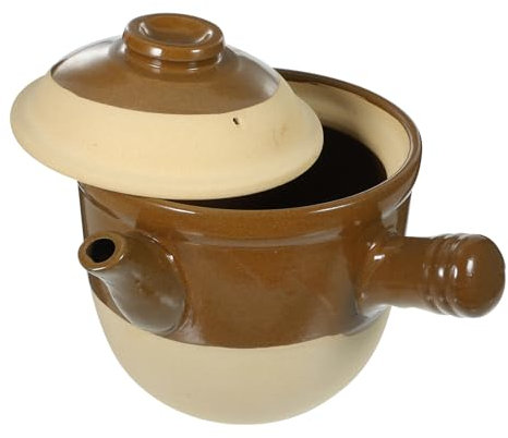 HOLIDYOYO Cazuela De Hierbas De Barro Olla Pequeña Tapa Para Cocinar Medicinas Para Estufas y Hornos Para Preparar Guisos Caseros y Sopas Calientes