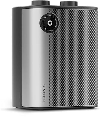PELONIS Mini 2000W Ceramic Fan Heater, 2S Rapid Heating, 3 Settings + Fan Only, Overheating & Tip-Over Protection, Ultra-Quiet Table Heater for the Office, Grey