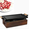 Barbecue portatile da tavolo ad alcool, griglia a carbone in stile giapponese con base in legno, 18 x 18 x 15 cm, ideale per sala da pranzo e uso esterno