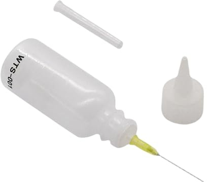 Jvjggag Precision Tip Applicator, Needle Oiler Bottle, Squeeze Dropper Design, Leakproof Fine Control, for Electronics Soldering Crafts, 5.9x1.2 Inches, Clear, 1 Piece, 50ml, 10g
