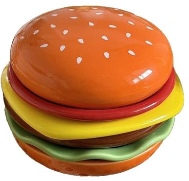 RCGOFOLLOW Juego de platos creativos con forma de hamburguesa para sushi, salsas, etc. Vajilla cerámica seis en, juego vajilla y tazón para hamburguesas.