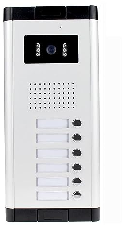 Citofono senza Fili, 700TVL di interfono impermeabile Videocitofono Videocamera for esterni Visione a infrarossi IR con pulsanti di chiamata multipli for appartamento/case(520C-6)