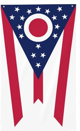 Ohio Staatsflagge, dekorative Outdoor-Flagge, 90 x 152 cm, vertikales Polyester-Banner