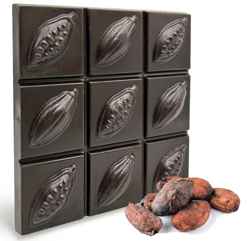 La Fondenteria Tavoletta Fondente 100% con Pasta di Cacao Pura, Senza Zucchero | Cioccolato Artigianale Extra Fondente a Base di Massa di Cacao, Fatto Artigianalmente in Italia (100 g)