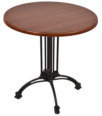 DELUKE Bistrotisch Jelena Ø70cm Rund Dunkelbraun Holz | Cafétisch Bartisch Gartentisch Outdoor-Esstisch