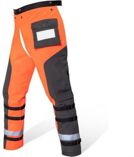 Evenoonest Chainsaw Pants, 9-Layer PE Technical Wrap Safety Gear Adjustable Waist Leg Straps for Professional DIY Forestry Work Orange