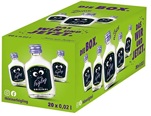 Kleiner Feigling Das Original (20 x 20 ml) – Feinster Vodka mit fruchtigem Feigenaroma – Der kultige Party Schnaps für jede Feier – Frech, fruchtiger Shot – 20 % Vol.