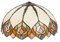 MAXIOCCASIONI Tiffany-Lampenschirm 40cm, Rund, Messing-Finish, Messing, Glas, Gefüttert