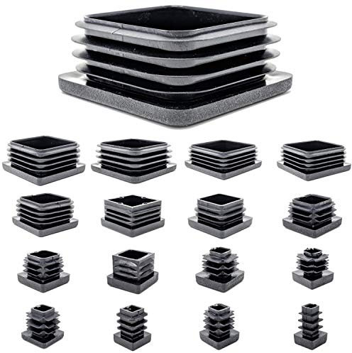 25x25mm Plastic End Caps, Square Tube Inserts (Pack of 4, Black) See Second Image for Ordering Guide - Made in Germany