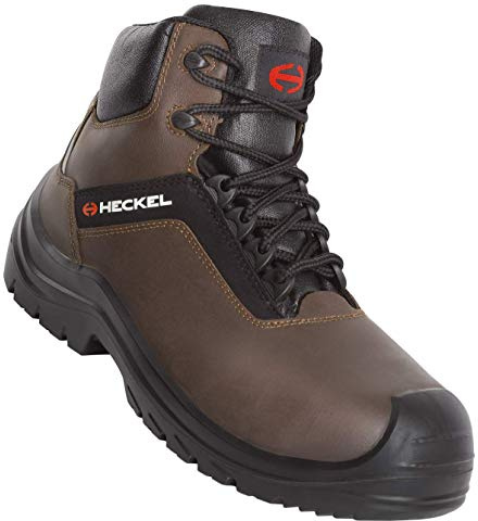 Heckel Suxxeed Offroad High Sicherheitsstiefel - Arbeitsstiefel S3 CI SRC - Arbeitsschuhe für Herren - Größe 45, braun schwarz