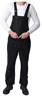 GRS Bib and Brace Dungaree Overalls Painters Suit for Decorators Builders, Black, 5XL