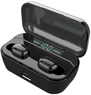 WANGLXBT 3D Auricolari Bluetooth 5.0, Audio Surround Stereo 8d, Impermeabile Ipx7, Tecnologia Cvc8.0 E Dsp a Doppia Riduzione del Rumore Custodia di Ricarica Portatile 3500mah Hi-Fi, Black