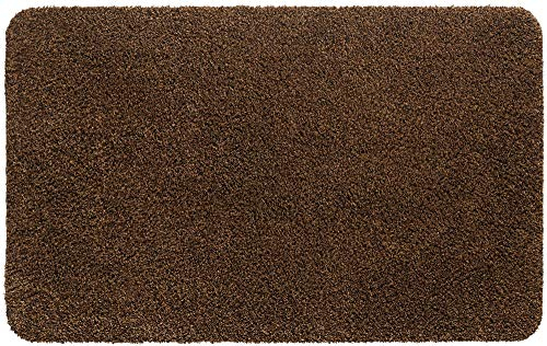 Schmutzfangmatte als saugstarke Innen Fußmatte braun meliert - Waschbarer Fußabtreter als robuste Sauberlaufmatte 40x60 cm - Antirutsch Türmatte für Eingangsbereich, Haustür, Flur