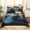 Loussiesd 135x200cm Kinder Bettwäsche Set Sonnensystem Acht Planeten Drucken Bettbezug Set Universum Galaxis Betten Set Soft Polyester Planet Sonne Mond Erde Drucken Bettwäsche mit 1 Kissenbezug