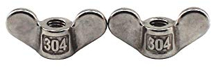 304 Edelstahl Flügelmutter M16 Hand gedrehte Verschlüsse Schmetterlingsflügel geformte Mutter DIY Hardware 2 Stück