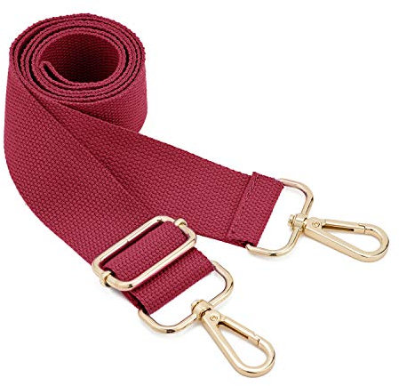 Breiter Umhängetaschen-Riemen, Verstellbarer Ersatz-Taschen-Riemen Canvas Handtaschen-Riemen Umhängetaschen-Riemen Messenger Bag Wechselbarer Riemen für Crossbody Handtasche (Weinrot)