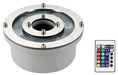 WZYJLyds LED-Ring-Brunnen-Lichter, RGB-Unterwasserlicht IP68 Wasserdicht 12V/24V Farbwechsel Tauchfähig Landschaftsbeleuchtung für Gartenbrunnen Pool (AC 24V, 6W)