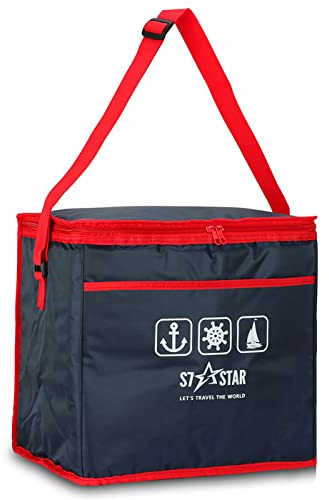 Tradineur - Bolsa porta alimentos, nevera térmica con correa ajustable y aislante interior, plegable, picnic, playa, camping (23 litros, 36 x 22 x 30 cm)