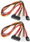 eMagTech 2Pcs SATA Data Power 2-in-1 Cable 22Pin(7+15) SATA Male to Female Data and Power Combo Extension Cable Accessories for Hard Drive Motherboard PC Case Modding