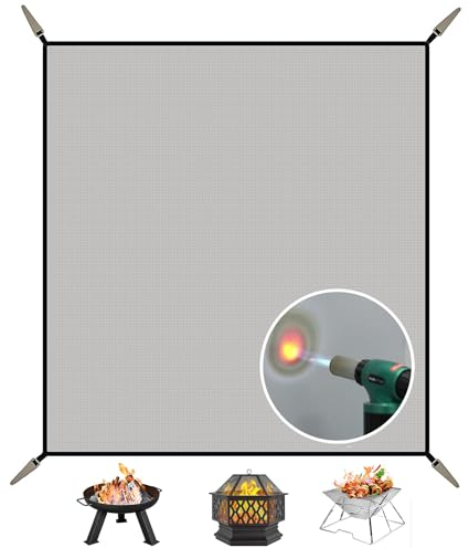 100x120cm Tapis de Foyer Tapis Ignifuge Le Tapis Brasero de Gril Tapis de Barbecue Protecteur de Pelouse pour la Protection du Sol du Brasier