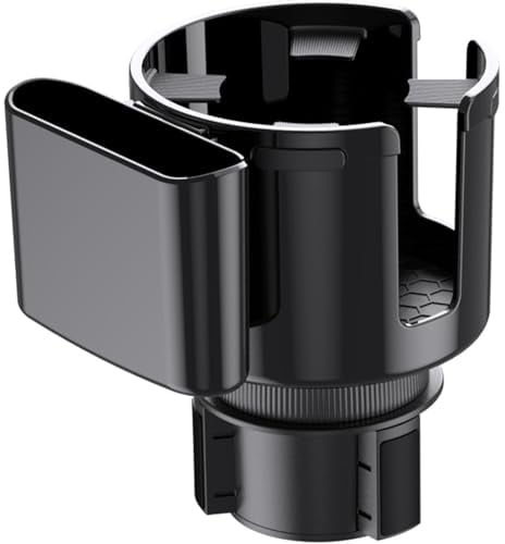 Nayubo Car Cup Holder Expander Adapter with Phone Holder Cup Holder Extender Fits for Yeti, Hydro Flasks, Stanley 32/40 oz, Large Water Bottles in 4.0, with Adjustable Base (Black)