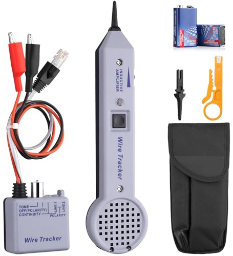 Proster Cercafase per Cavi e Cavi Telefonici Kit Generatore di Tono 200PE Tracciamento Cavi Preciso e Sicuro Kit Traccia Cavi e Generatore di Tono