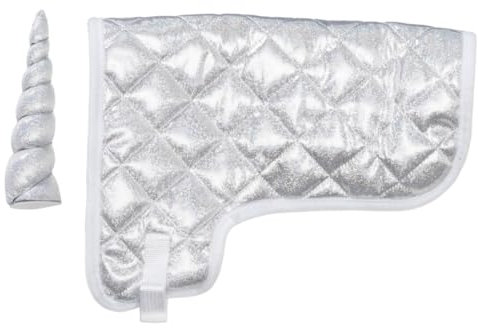 Panduro Hobby Horse | Einhorn Outfit Kit | Glitter Thema mit Einhorn Horn | Zubehör für Steckenpferde | Silber