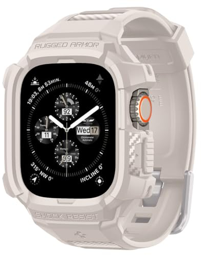 Spigen Funda y Correa Rugged Armor Pro Compatible con Apple Watch Ultra 2 49mm e Apple Watch Ultra 49mm - Dune Beige