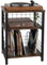 Tuohours Mesa auxiliar de 3 niveles, soporte para tocadiscos, mesita de noche, estante de almacenamiento para sala de estar, dormitorio, cocina, familia y oficina, mesa pequeña, color negro