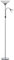HOMCOM Lampadaire, lampe de salon sur pied avec 2 têtes douille E27 et E14, base en métal dim. Ø28 x 179,5H cm argent et blanc