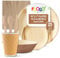 FOOGO Green 200pcs Disposable Palm Leaf Dinnerware Set - Large and Small Plates, Bowls, Cups, Napkins & Wooden Cutlery - FSC® Certified
