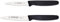 Giesser Messer - Made in Germany - Gemüsemesser 8 cm schwarz, nachhaltiger Griff, rutschfest, kleines Küchenmesser rostfrei, scharfes Küchenmesser für Küche (2, Schwarz - 8+10 cm)