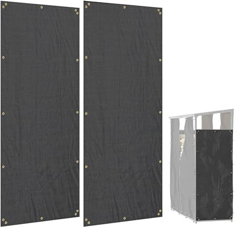Outsunny Lot de deux housses de protection pour range bûches, housses pour porte-bûches de bois de chauffage, pour support de bois de chauffage XXL 185 x 70 x 185 cm, toile Oxford 600D, noir
