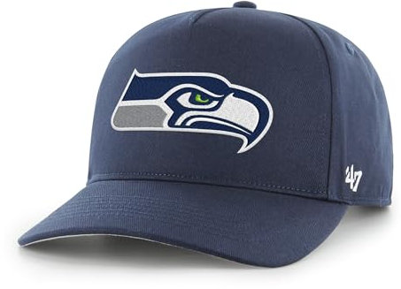 '47 NFL Seattle Seahawks Hitch RF Unisex Baseball Cap, Adjustable Snapback Strap, Team Logo, Colour Navy Blue