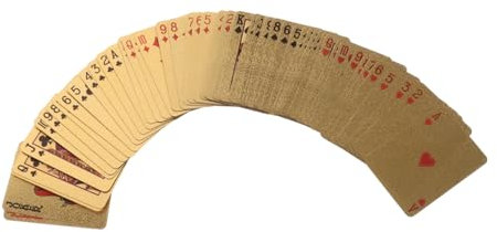 Vaguelly Miniatur Spielkarten Kinder Kleiner Kartenspiel Kunststoff Goldfarben Bruchfest Wiederverwendbar Puppenhaus Reise Geburtstag Party Spielzeug