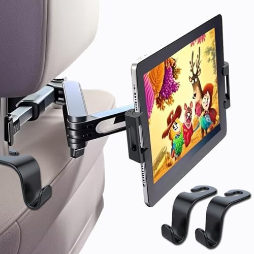 Eseastar Support Tablette Voiture pour Appuie-tête,Support de tablette réglable à l'arrière, un must pour les voyages sur la route des enfants, compatible avec tous les appareils à écran de 4,7 - 14