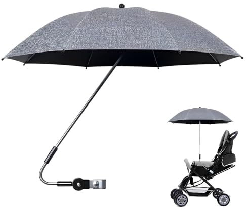 XPJBKC Sombrilla Carro Bebe Universal, Protección UV 50+, Paraguas para Cochecitos, para tubos redondos y ovalados, diámetro 82 cm