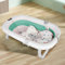 Baignoire Bébé Pliable, Support Beignoire Bébé, Bassin de bain pour bébé avec affichage de la température, 76 * 45 * 18CM (Vert)