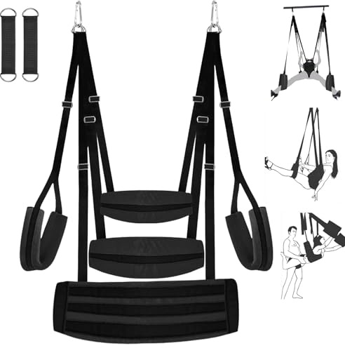 BDSM Sex Swing Sex Toys for Couples Ceiling & Door Sex Swings with Widened Comfortable Seat Adjustable Sex Straps Hardware Buckle, Bondage Sex Furniture for Adult Toys & Game, Holds up to 500 lbs