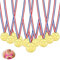 Gold Medaillen,Febbya 30 Pack Kunststoff Kinder Medaille Mini Olympics Goldmedaillen mit Schlüsselband für Kindergeburtstag Party Spiele Prizzes Wettbewerb Awards 4CM