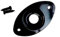 ELECTRIC GUITAR OVAL JACK PLATE BLACK 47x25mm HOLES 37MM APART