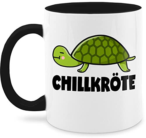 Tasse Tassen 325ml - Statement - Chillkröte - 325 ml - Schwarz - kaffetassen sprüche statements kröte kaffeetassen statement-tasse frohes neues jahr chill kaffeetasse new year turtle mug mit